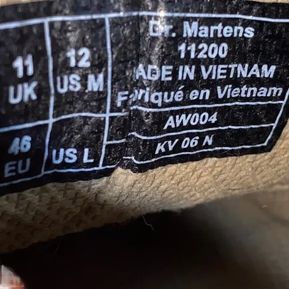 Dr. Martens Mens Brown Leather 11200 Lace Up Oxfords Size US 12